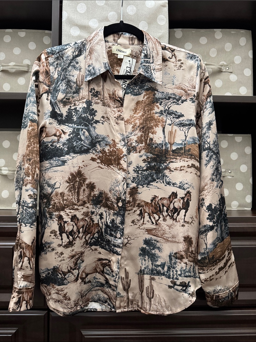 L’Agence silk blouse, XS